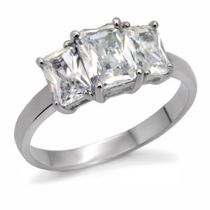 1.8CT 3-STONE CZ STAINLESS STEEL RING-size6/7/8/10